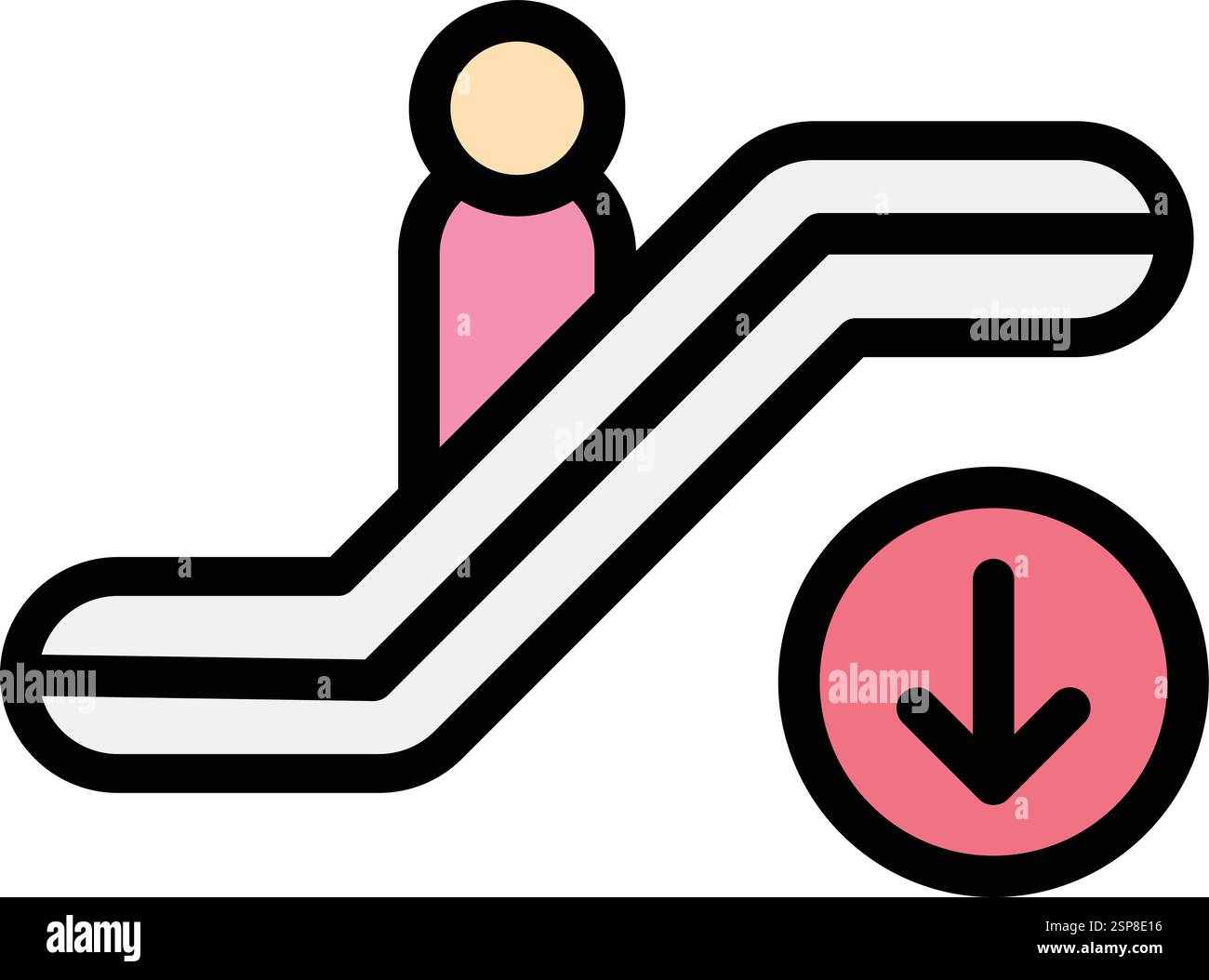Escalator down Vector Icon Design Illustration Stock Vector