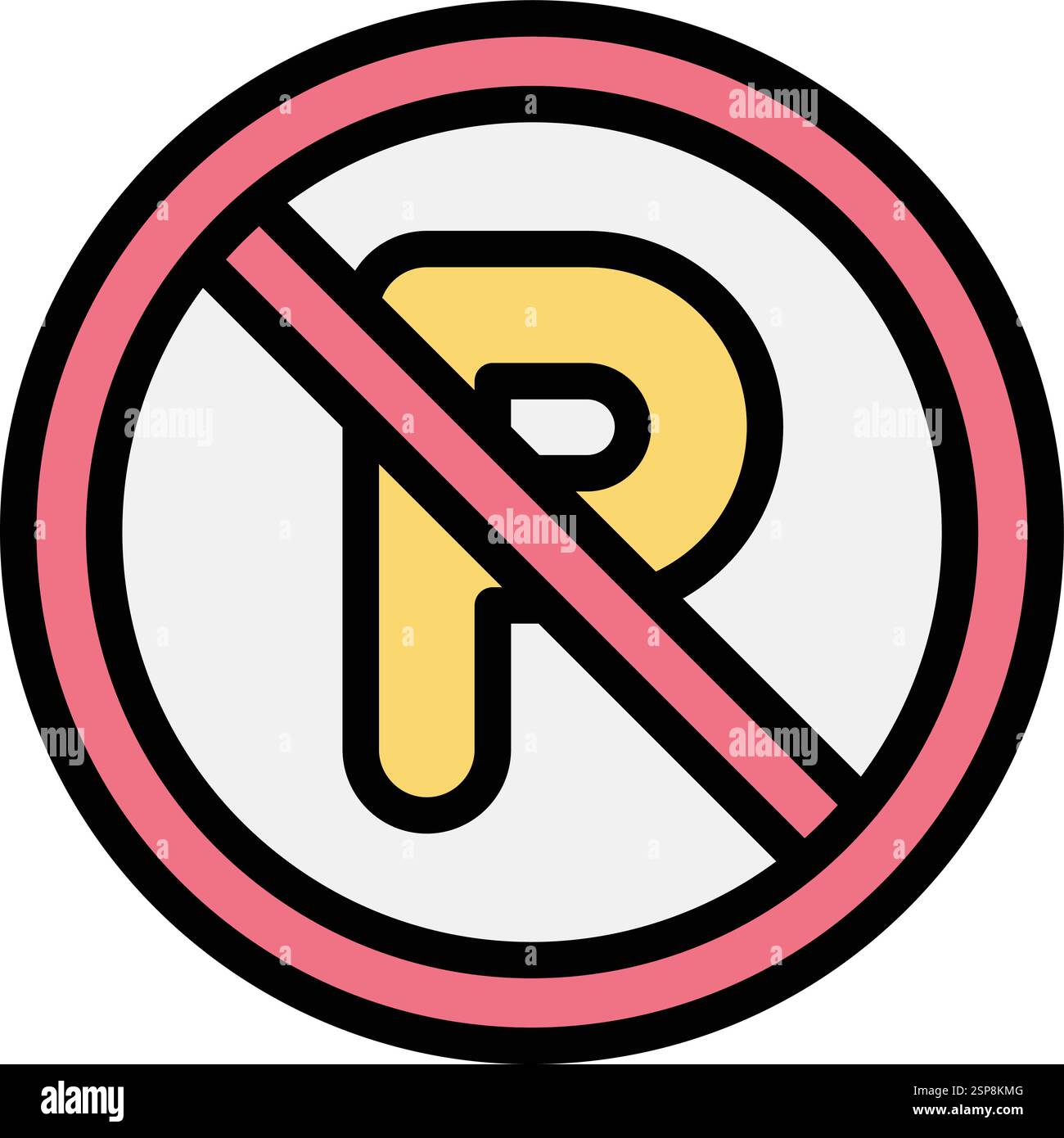 No parking Vector Icon Design Illustration Stock Vector