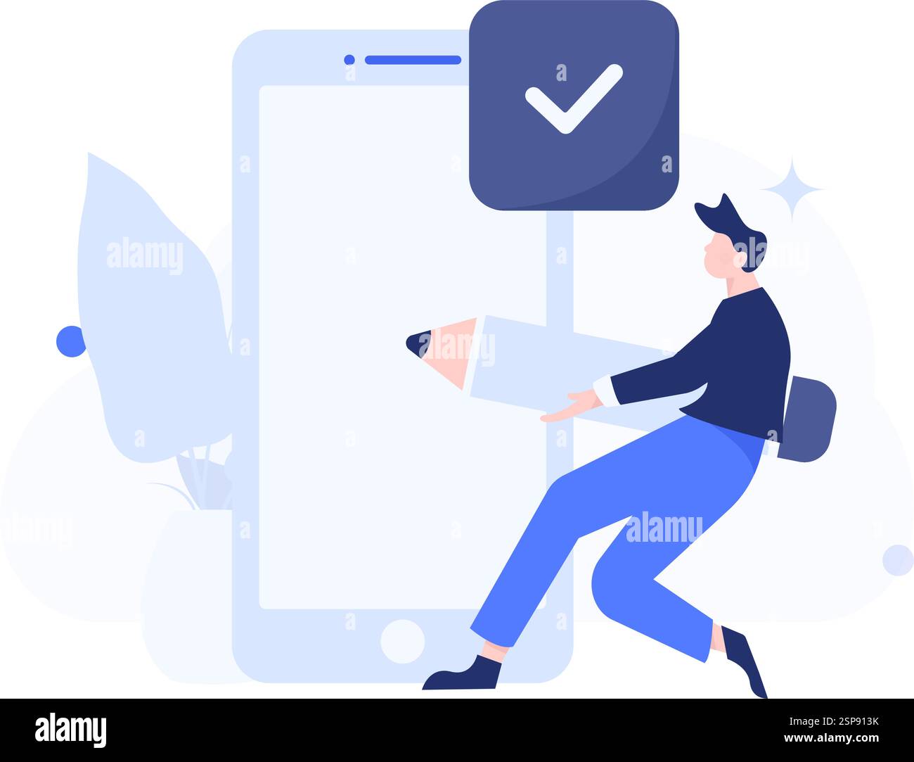 Check-in character flat vector concept operation hand-drawn ...