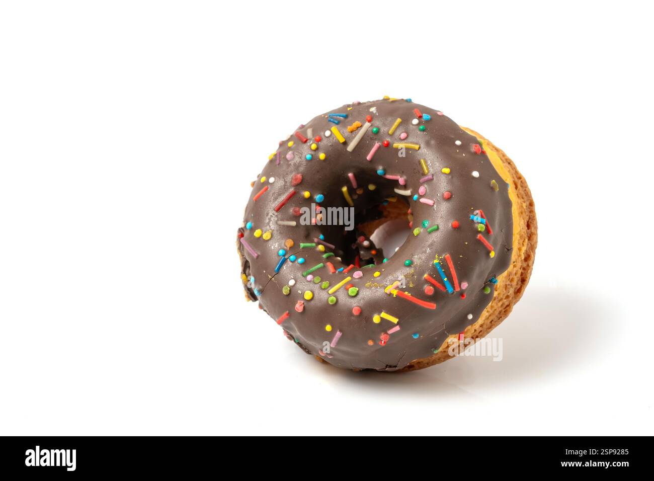 Chocolate donut isolated on white background. Closeup Stock Photo - Alamy