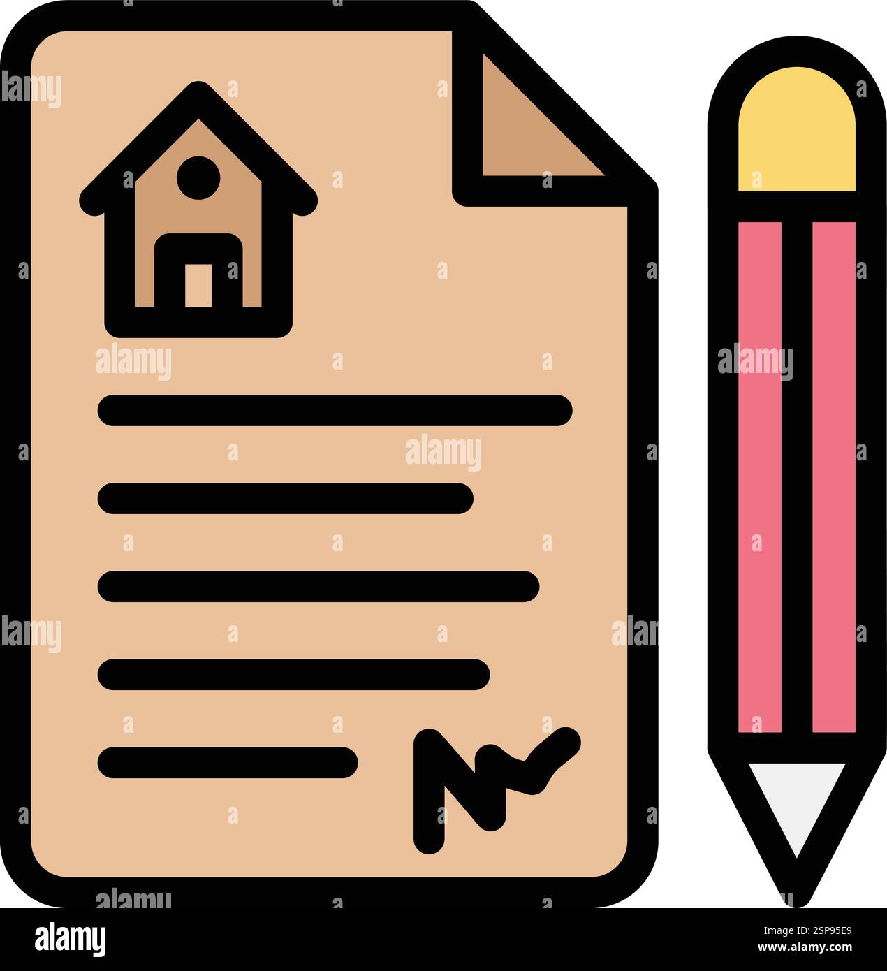 Contract Vector Icon Design Illustration Stock Vector