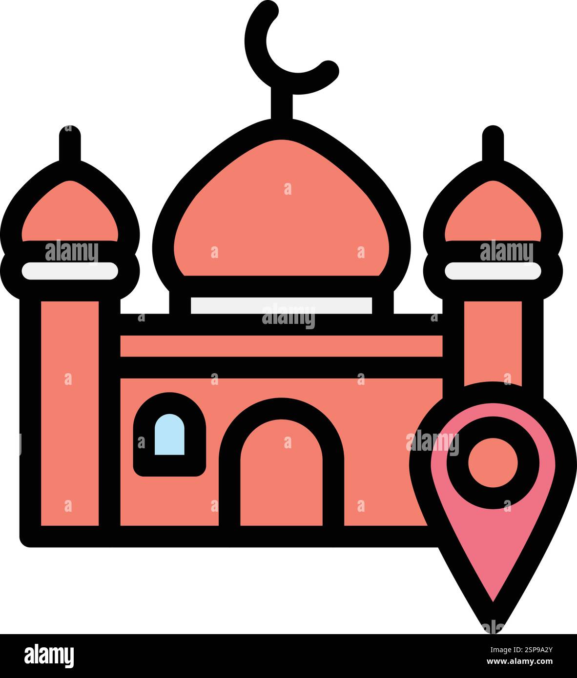 Mosque location Vector Icon Design Illustration Stock Vector