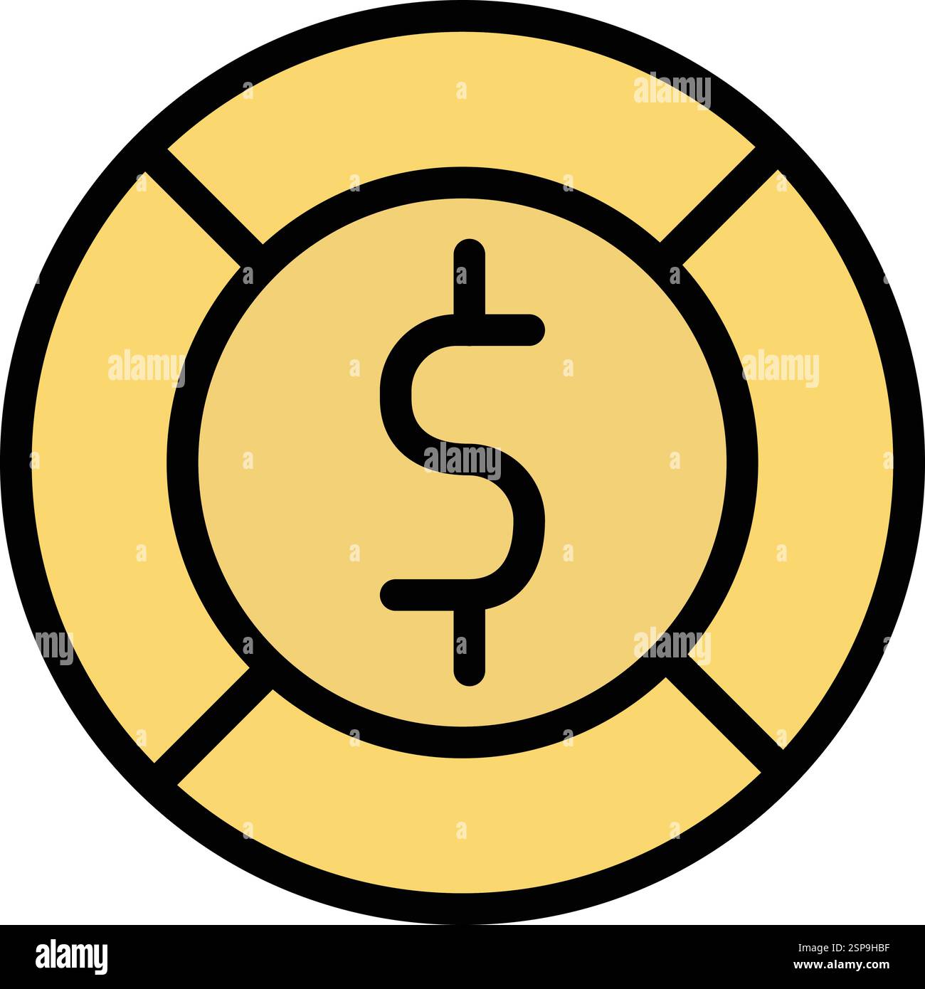 Dollar coin Vector Icon Design Illustration Stock Vector