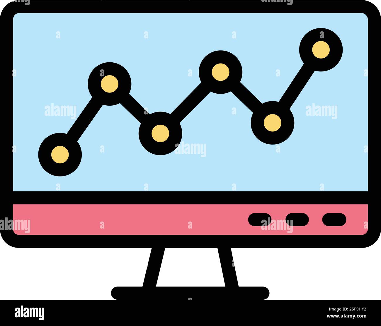 Line chart Vector Icon Design Illustration Stock Vector