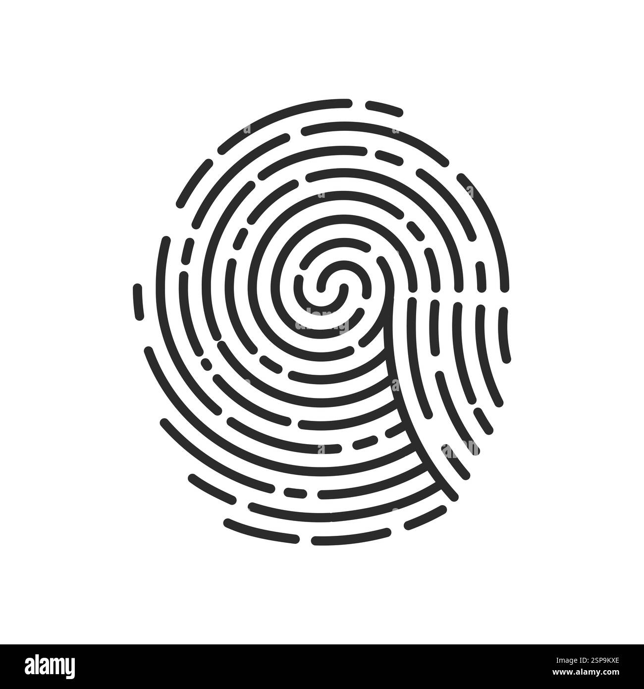 Unique fingerprint finger print icon, ID private information code ...