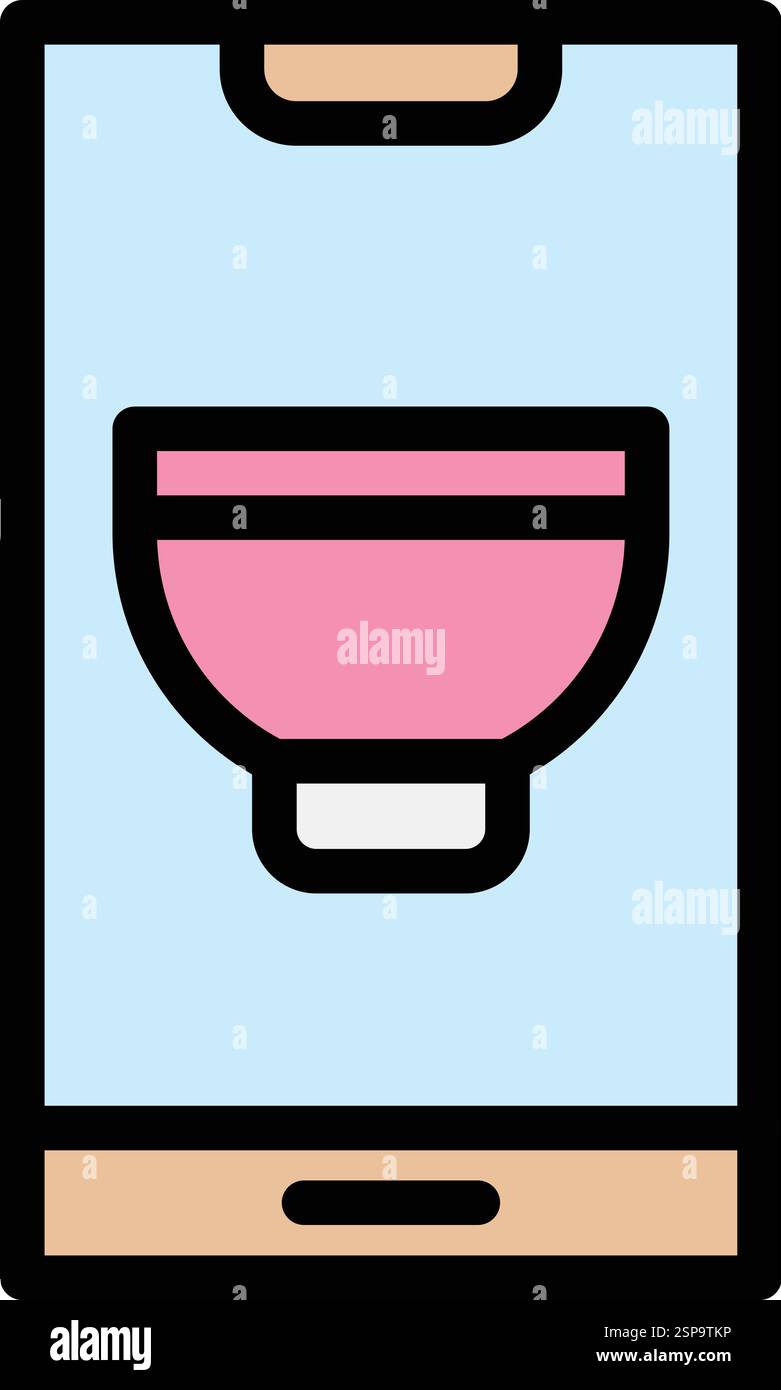 Mobile recipe Vector Icon Design Illustration Stock Vector