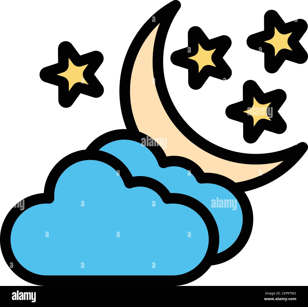 Night Vector Icon Design Illustration Stock Vector