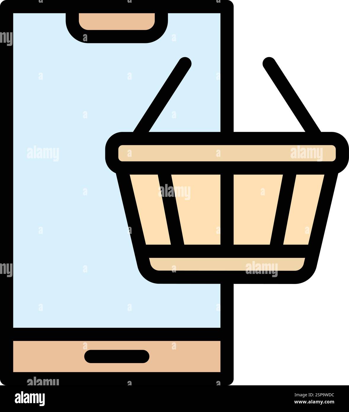 Online supermarket Vector Icon Design Illustration Stock Vector