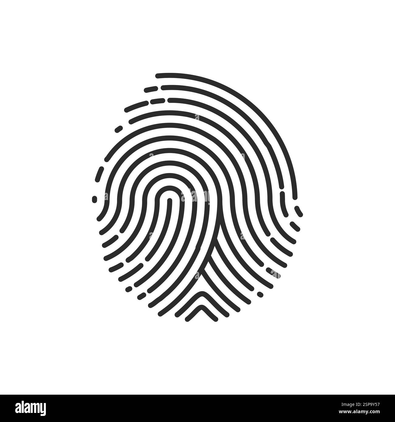 Unique fingerprint finger print icon, ID private information code ...