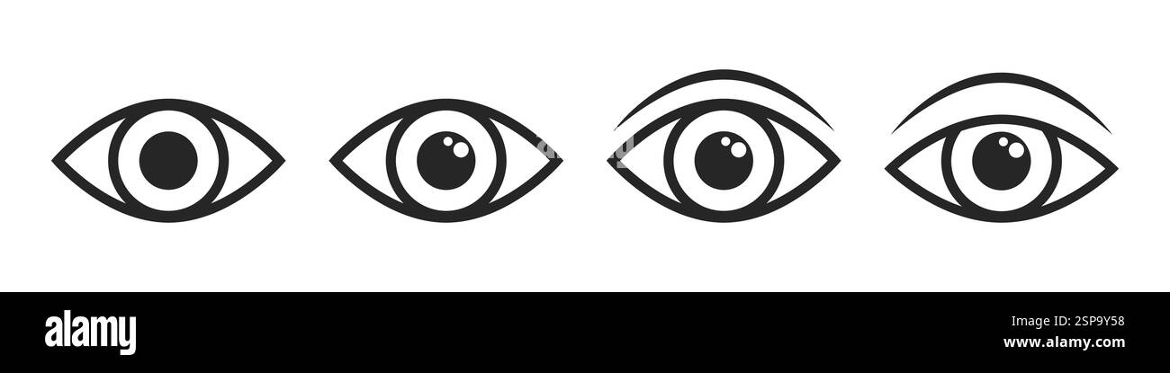 Eye simple graphic icon symbol identification security check, medical ...