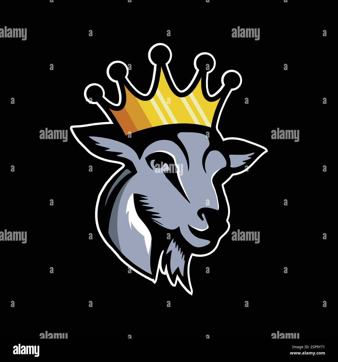 Vector Logo Illustration Goat Simple Mascot Style. Stock Vector