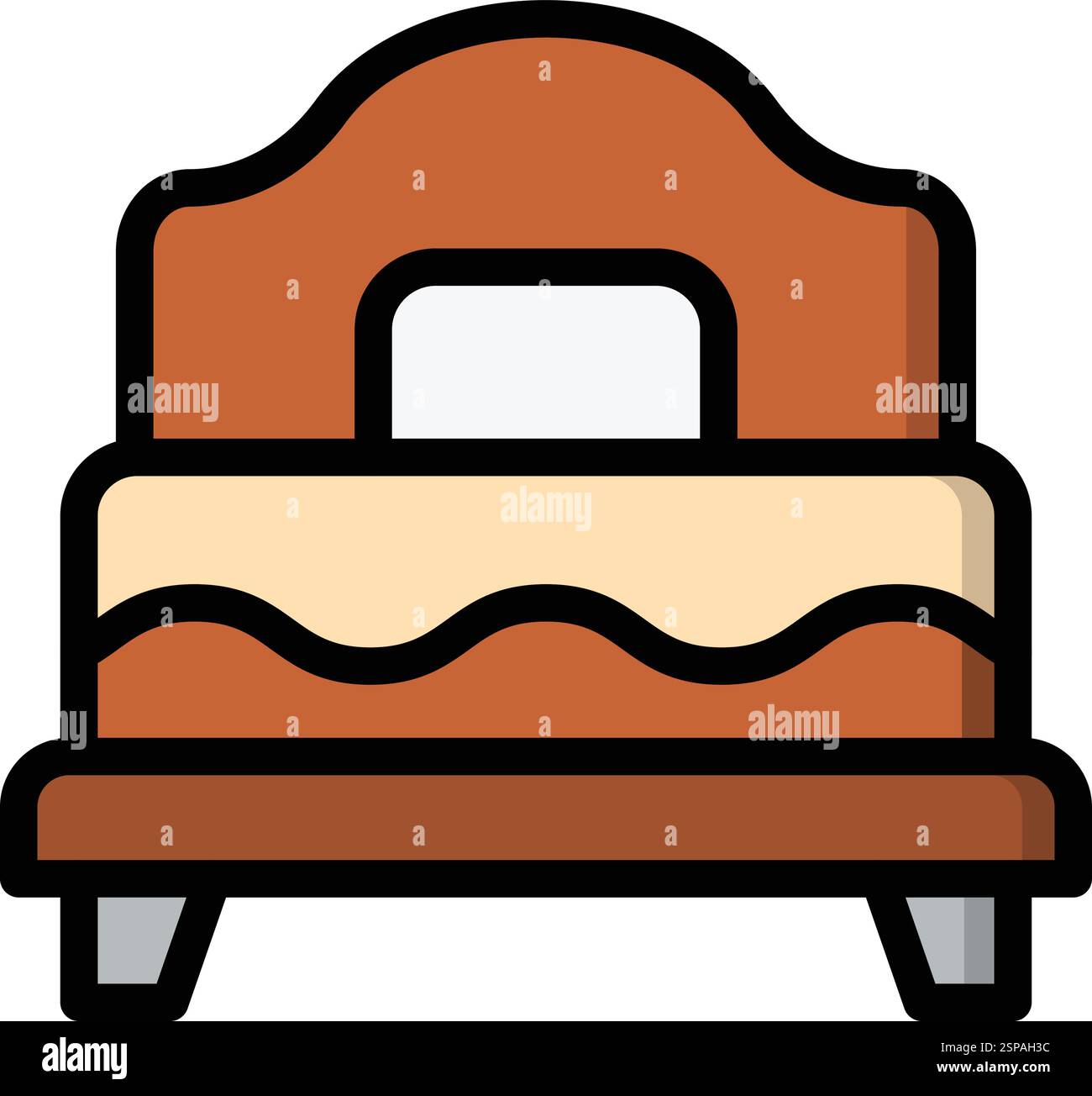 Single Bed Vector Icon Design Illustration Stock Vector