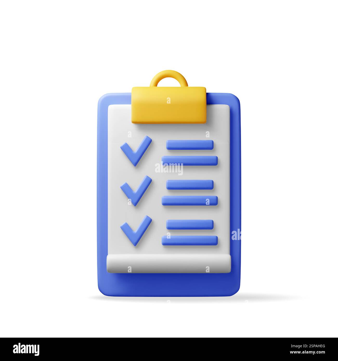 3D paper clipboard holder with checklist symbol Stock Vector Image ...