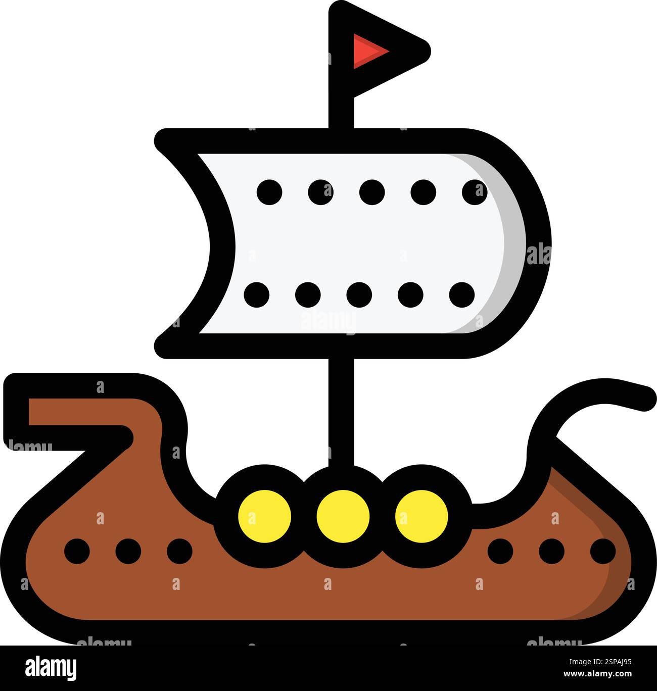 Viking ship Vector Icon Design Illustration Stock Vector