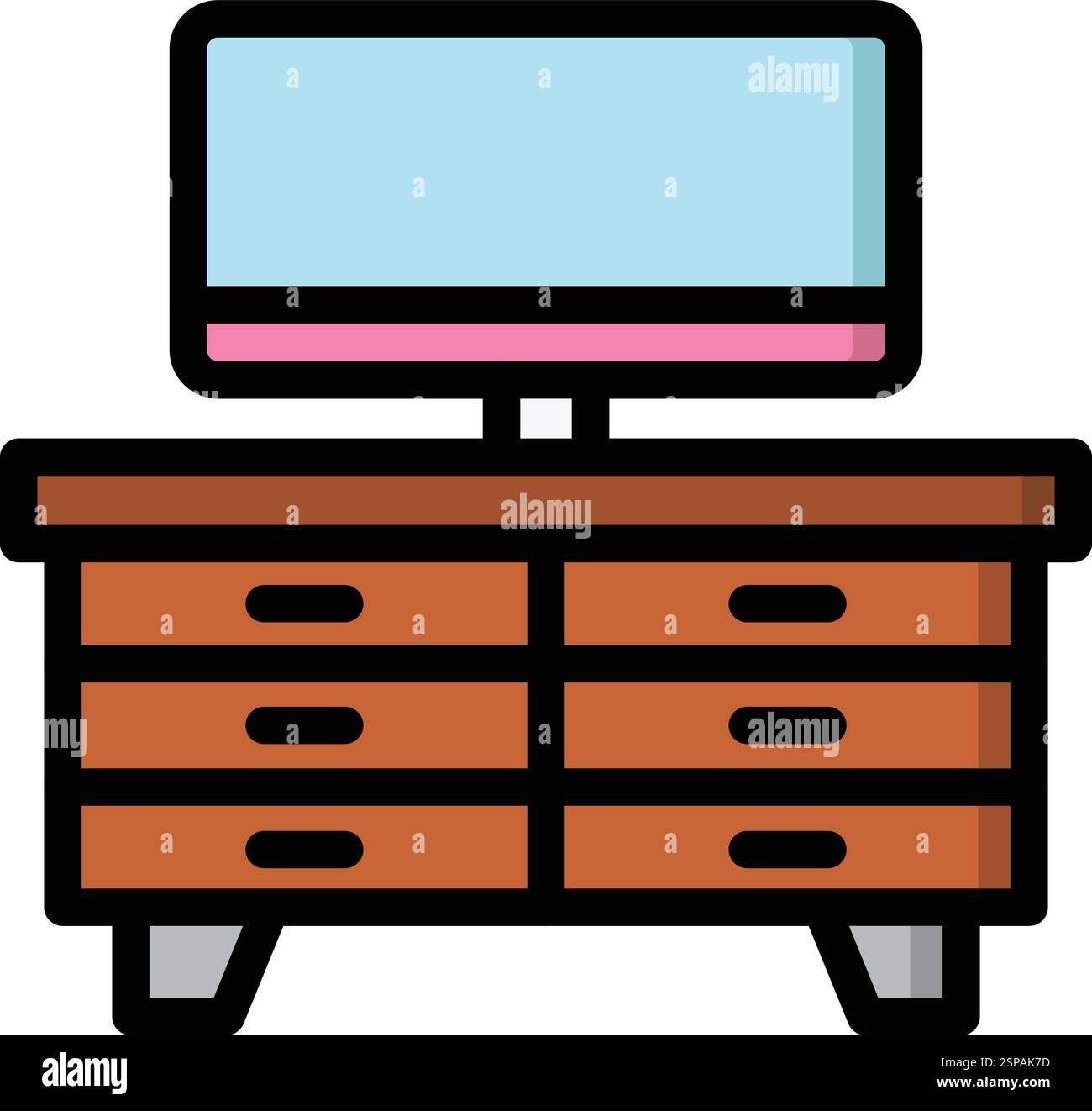 Tv Table Vector Icon Design Illustration Stock Vector