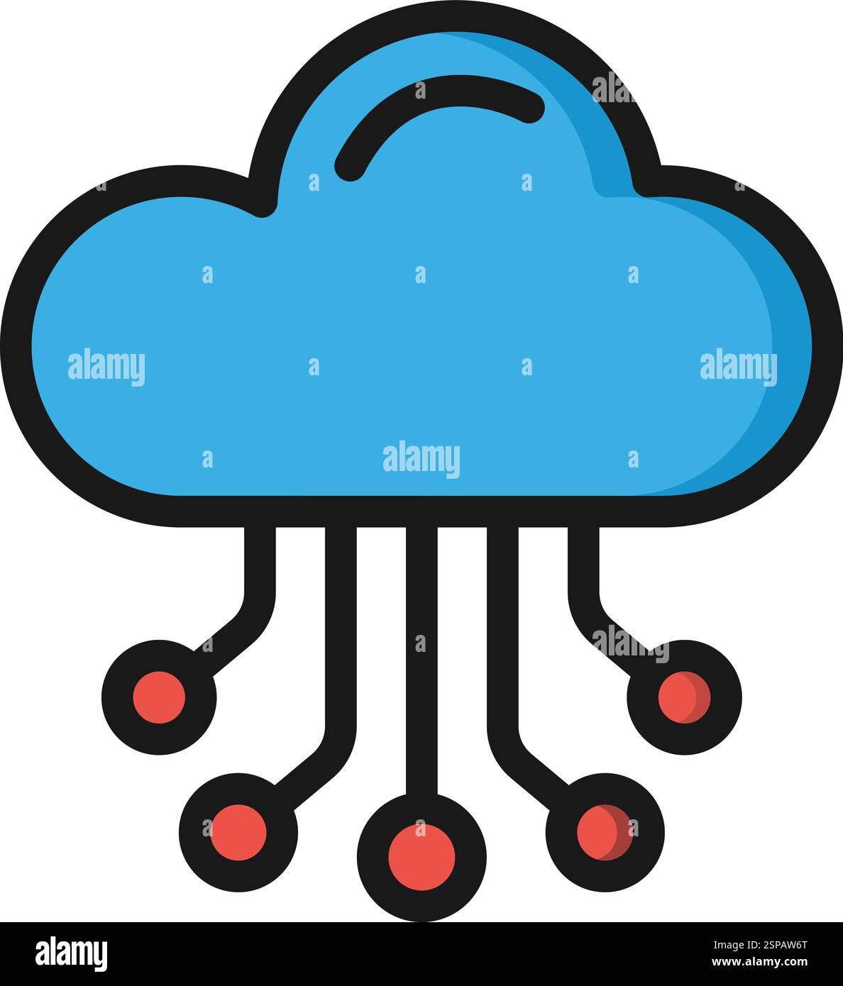 Cloud Hosting Vector Icon Design Illustration Stock Vector