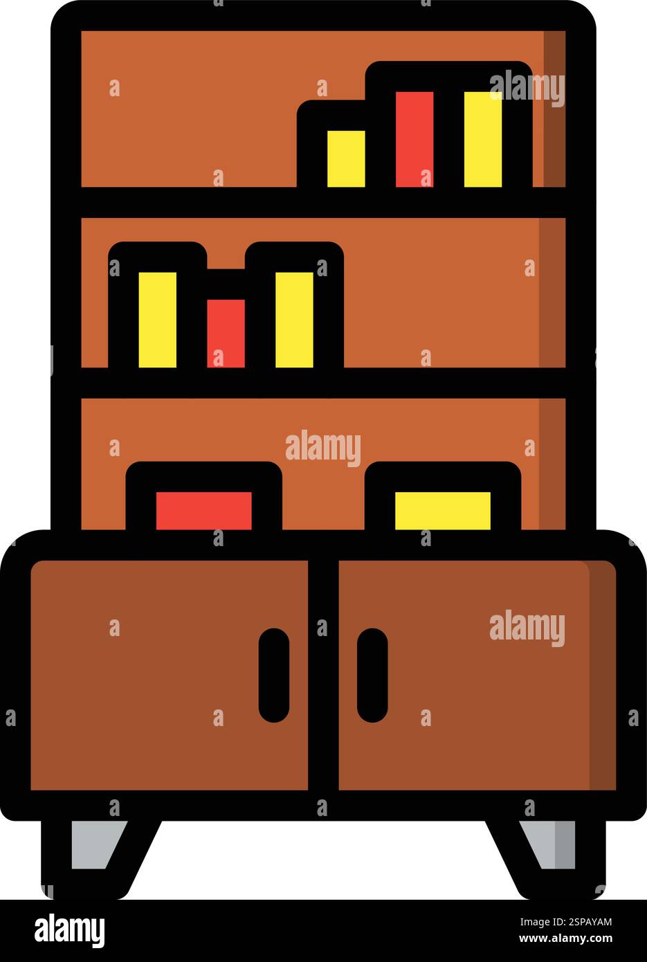 Bookshelf Vector Icon Design Illustration Stock Vector