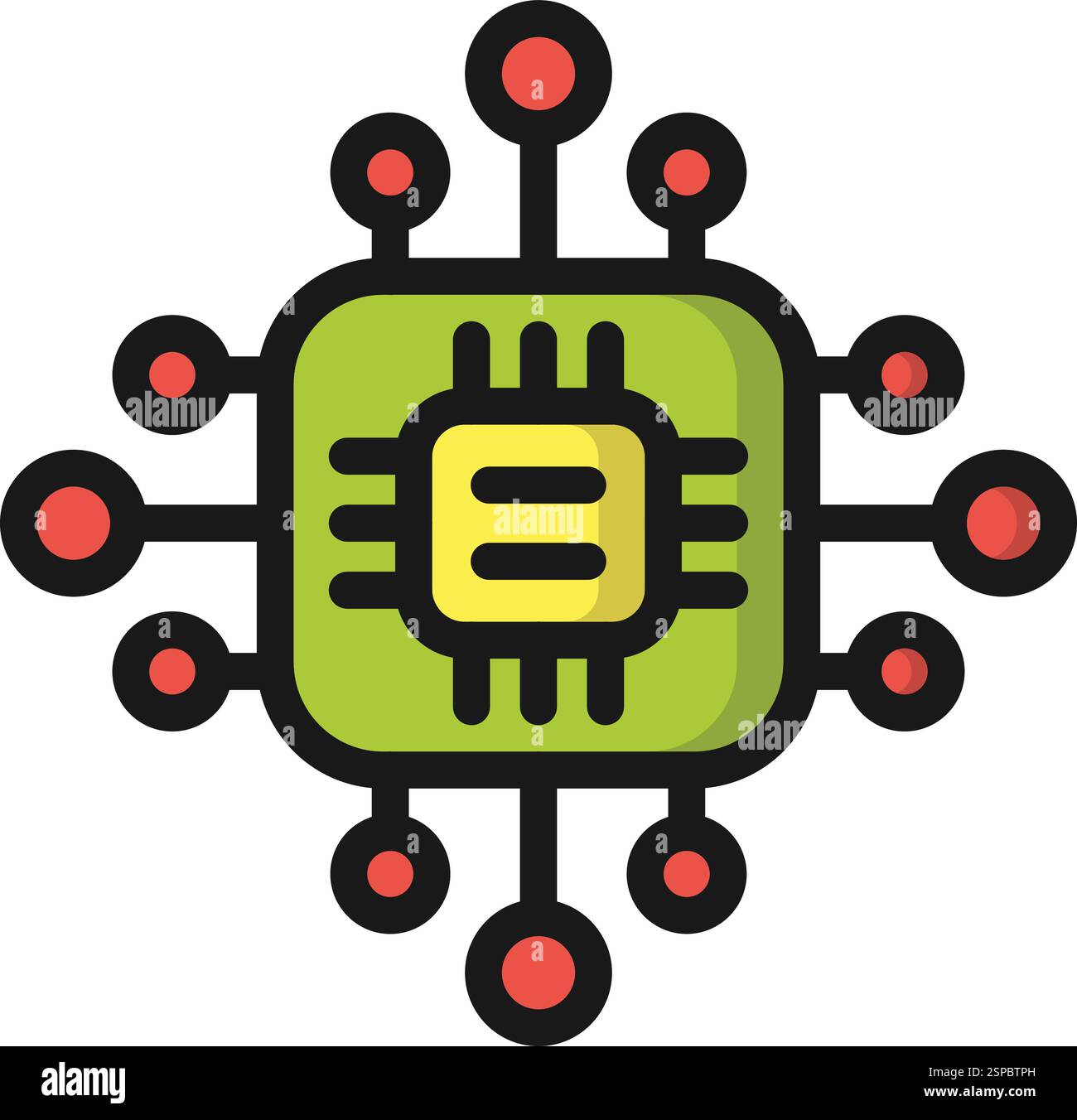 Microprocessor Vector Icon Design Illustration Stock Vector