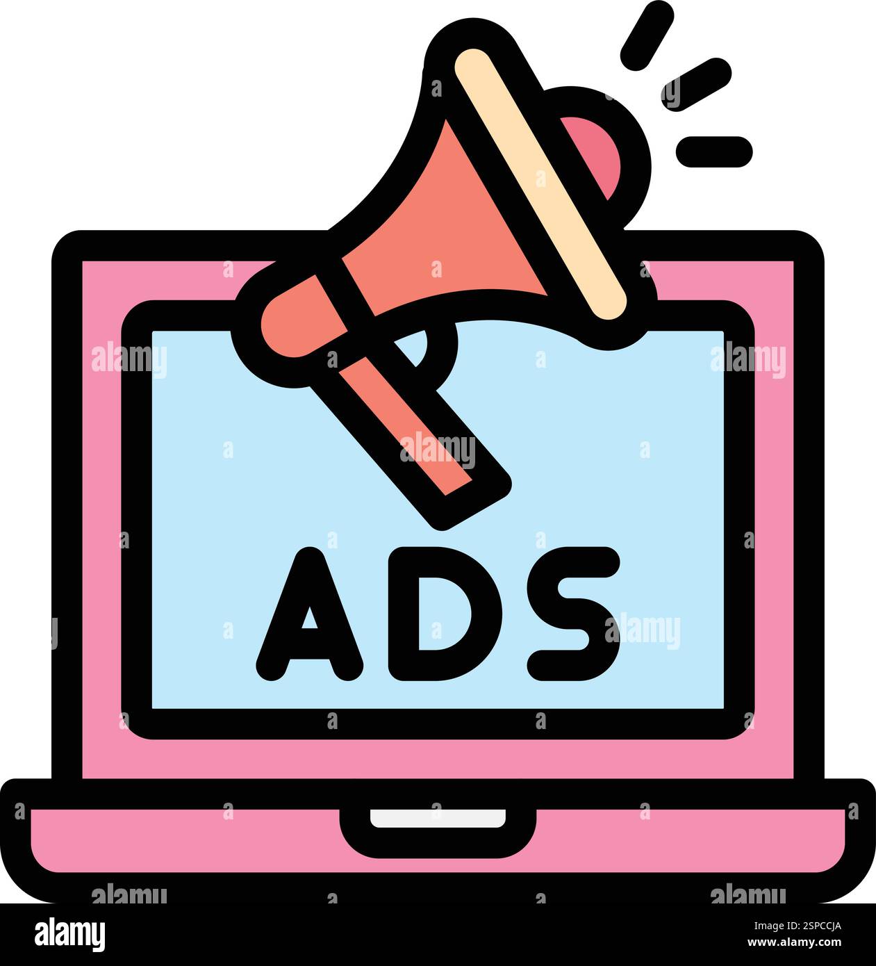 Online advertising Vector Icon Design Illustration Stock Vector