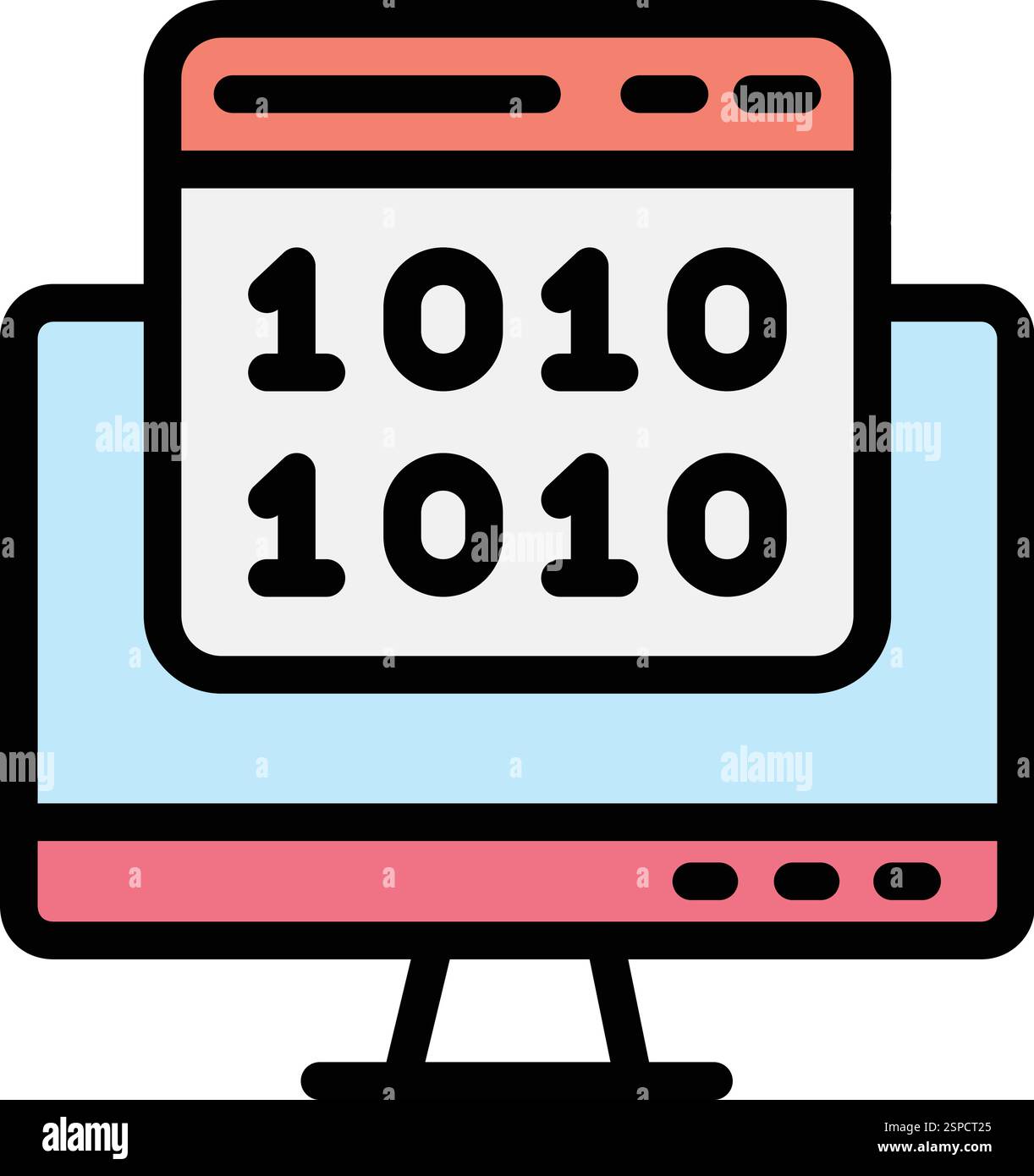 Binary code Vector Icon Design Illustration Stock Vector