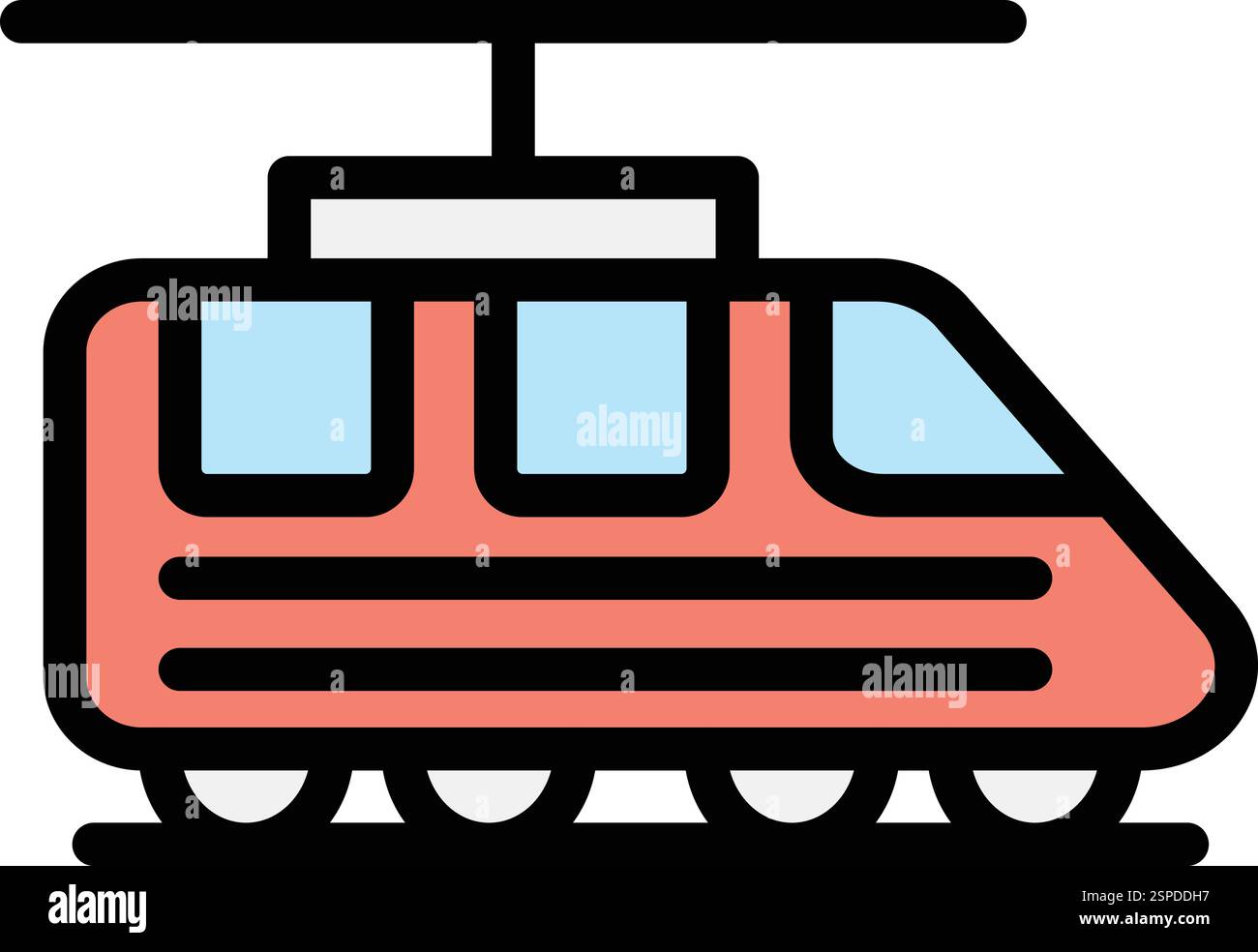 Electric train Vector Icon Design Illustration Stock Vector