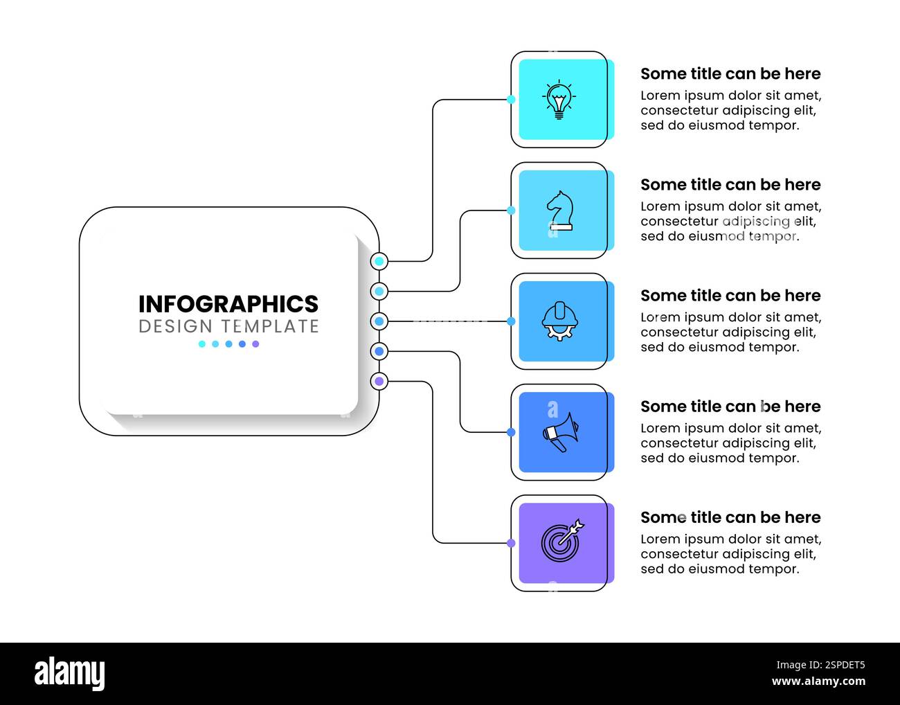 Infographic template with icons and 5 options or steps. Can be used for ...