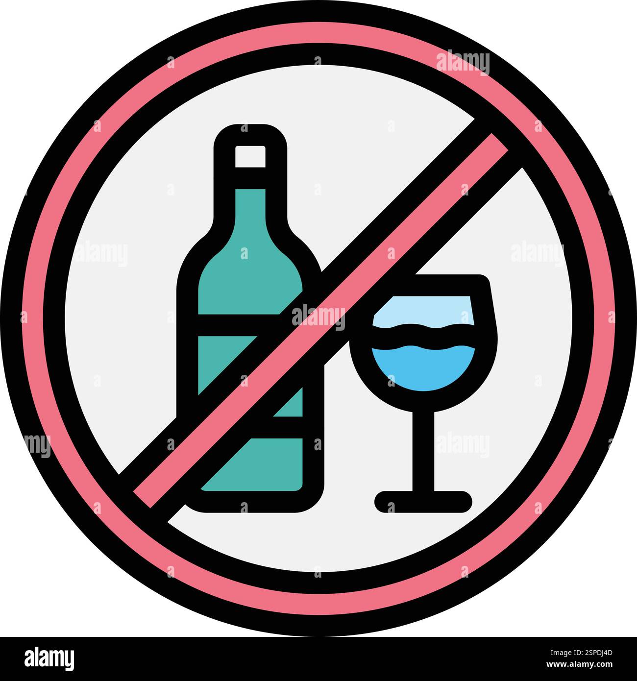 No alcohol Vector Icon Design Illustration Stock Vector