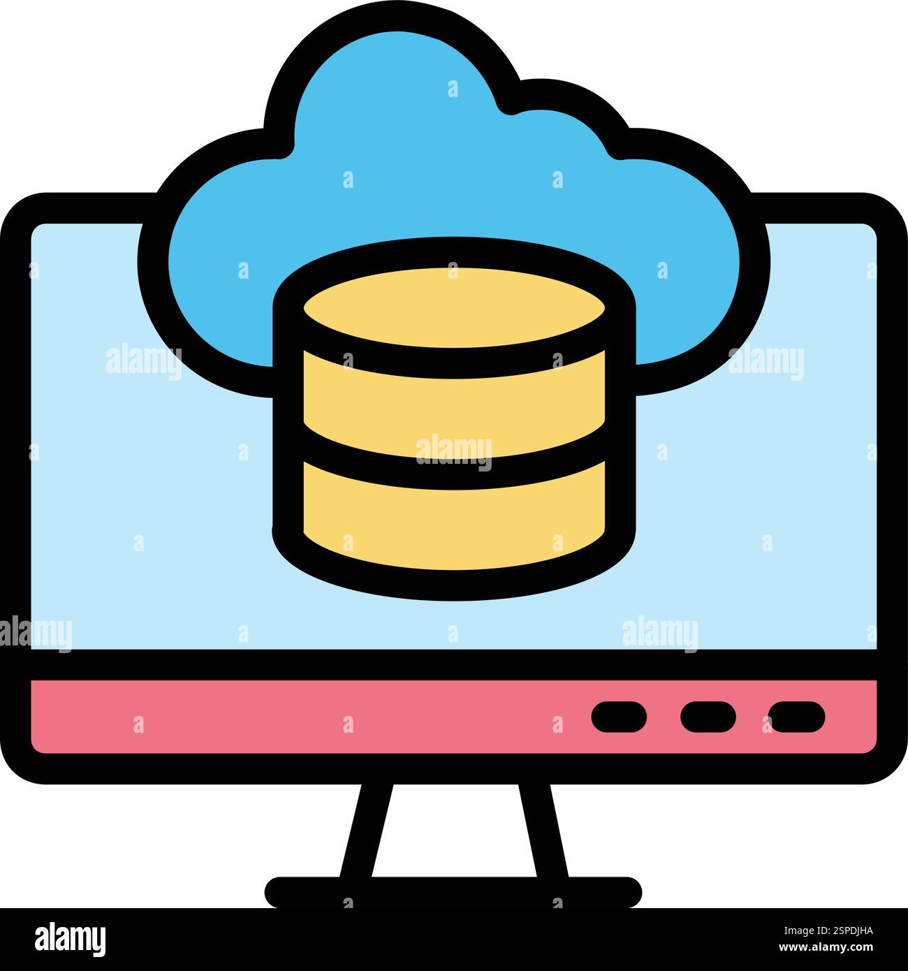 Cloud database Vector Icon Design Illustration Stock Vector