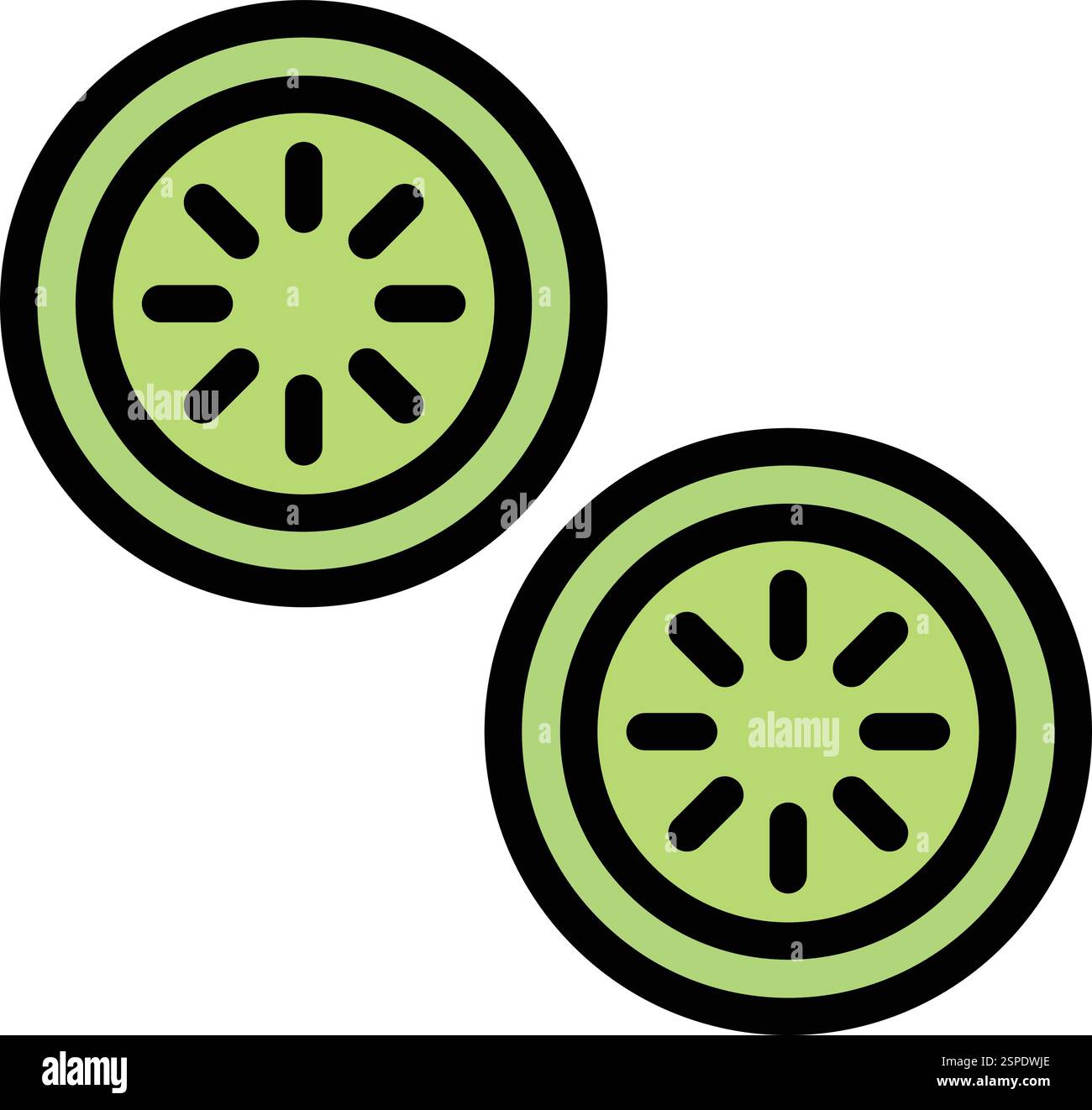 Cucumber slice Vector Icon Design Illustration Stock Vector