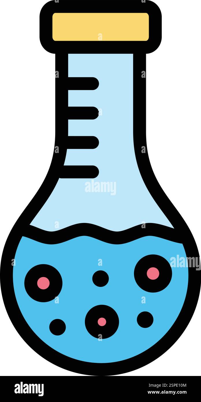 Round flask Vector Icon Design Illustration Stock Vector