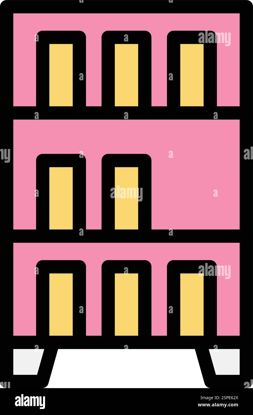 Book shelf Vector Icon Design Illustration Stock Vector