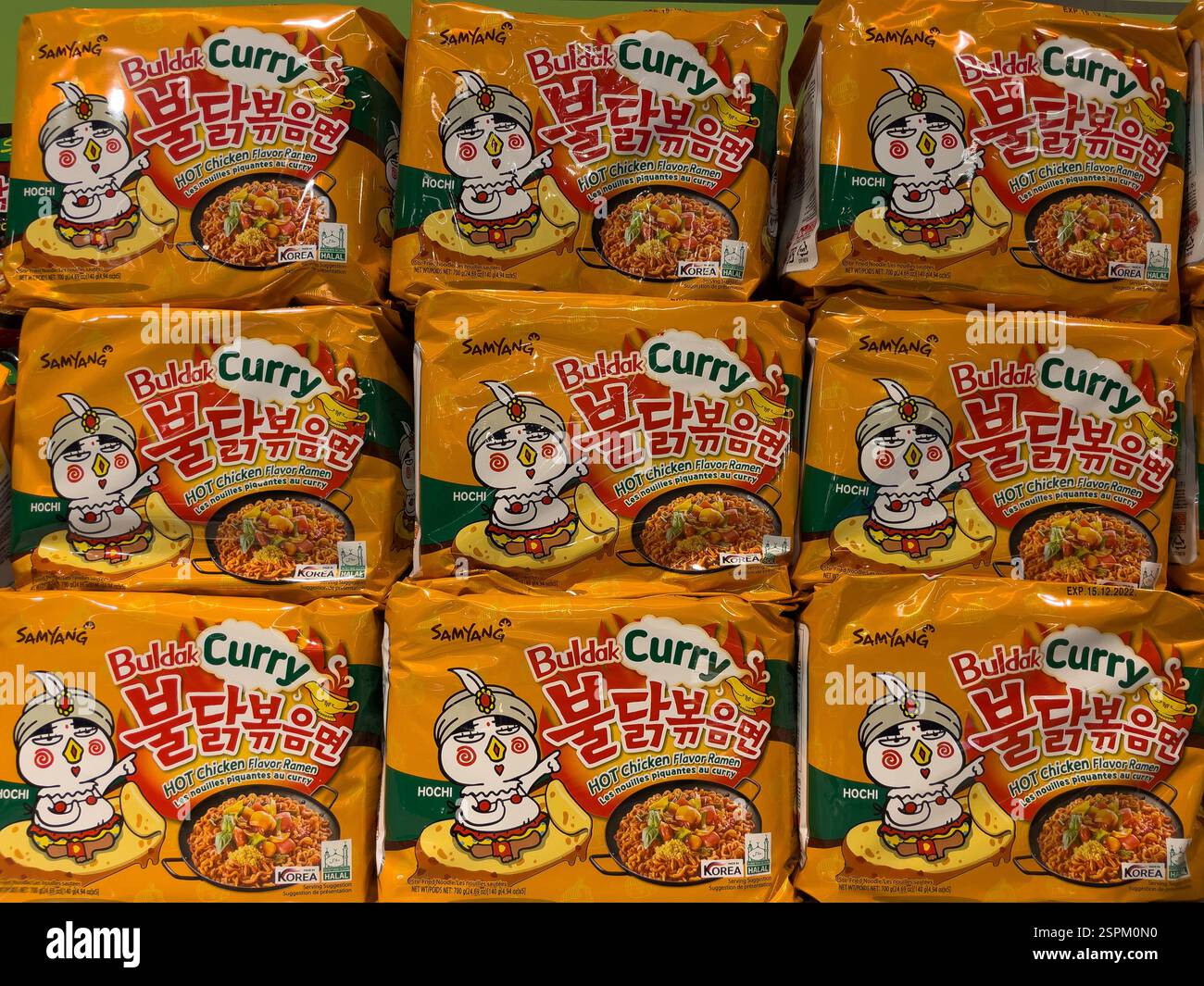 Nine packages of Samyang Buldak Curry Hot Chicken Flavor Ramen are ...