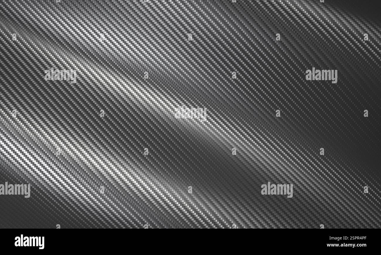 carbon fiber texture with wave effect dark 3d background Stock Photo