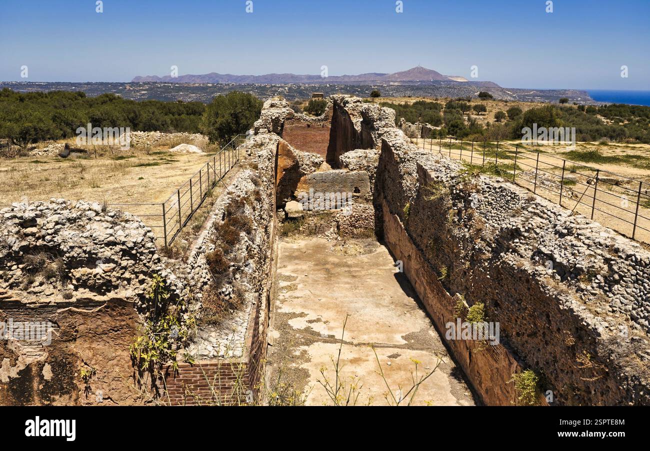 Landscape With Ruins Of Ancient Roman L Shaped Cisterns In Aptera On 