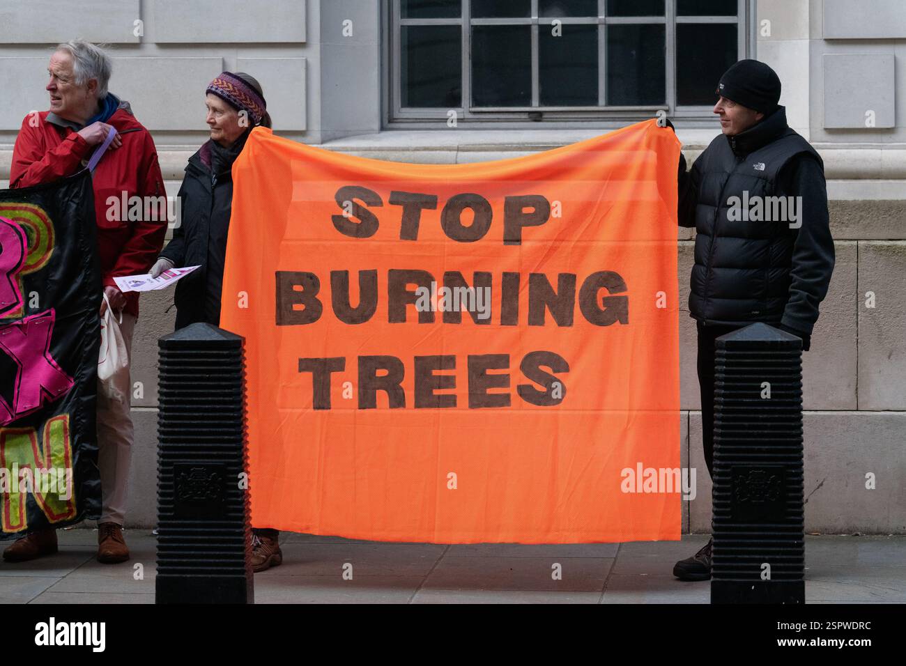 London, UK. 14 February, 2025. Environmental activists protest outside ...