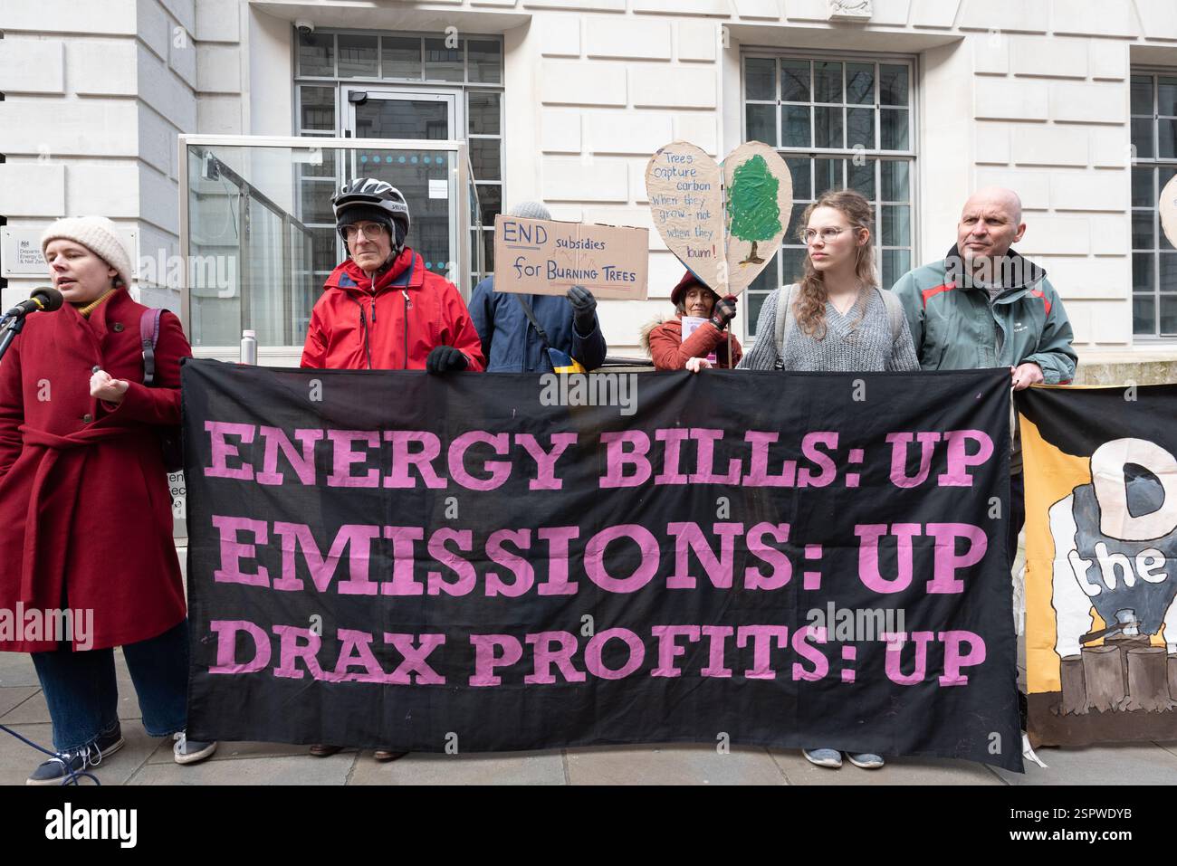 London, UK. 14 February, 2025. Environmental activists protest outside ...