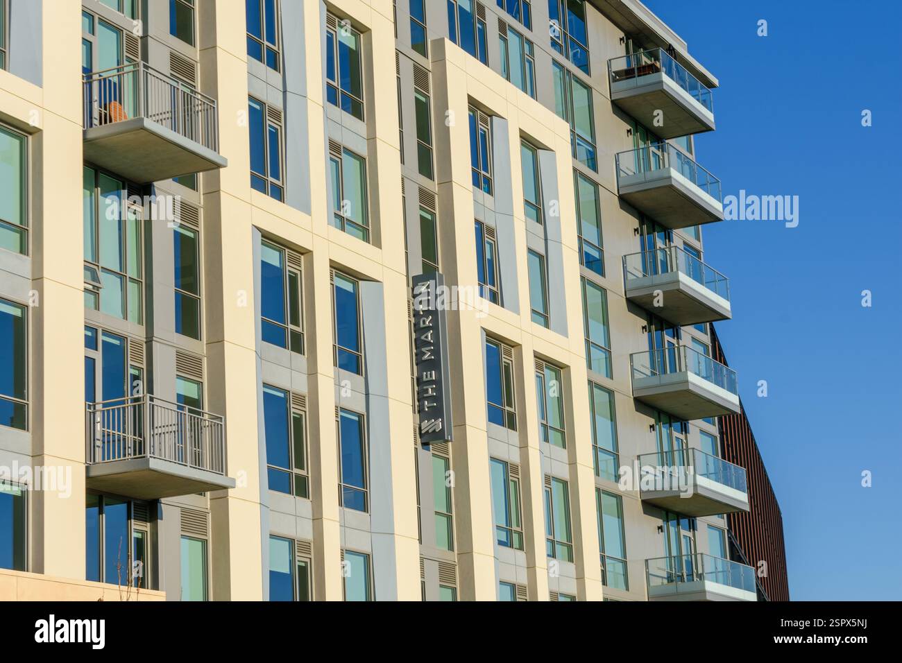 Picture of Exterior view of The Martin upscale modern luxury apartment building ...