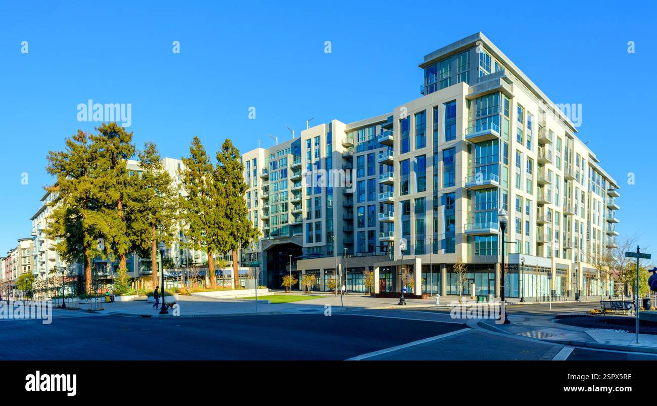 Image showcasing Exterior panoramic view of The Martin modern luxury apartment building ...