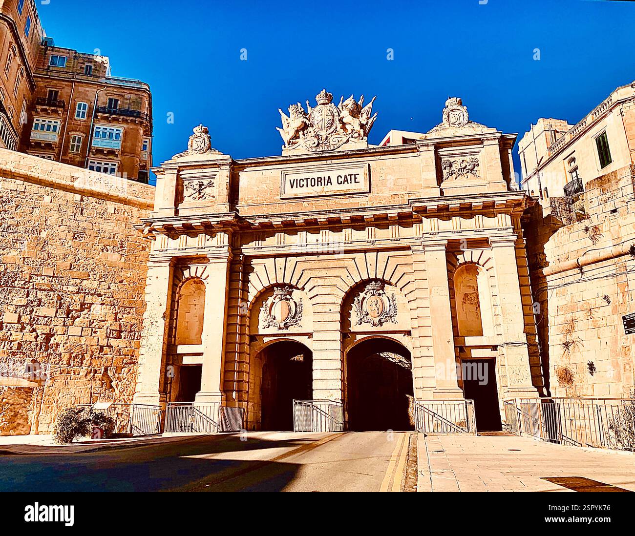 Victoria Gate - a city gate in Valletta, Malta Stock Photo