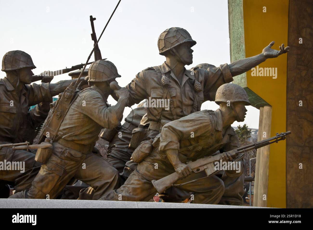 Military missile exhibit South Korea. Surface-to-air missile. Defense against aerial threats South Korea. Historical artifact. Symbol of military powe Stock Photo