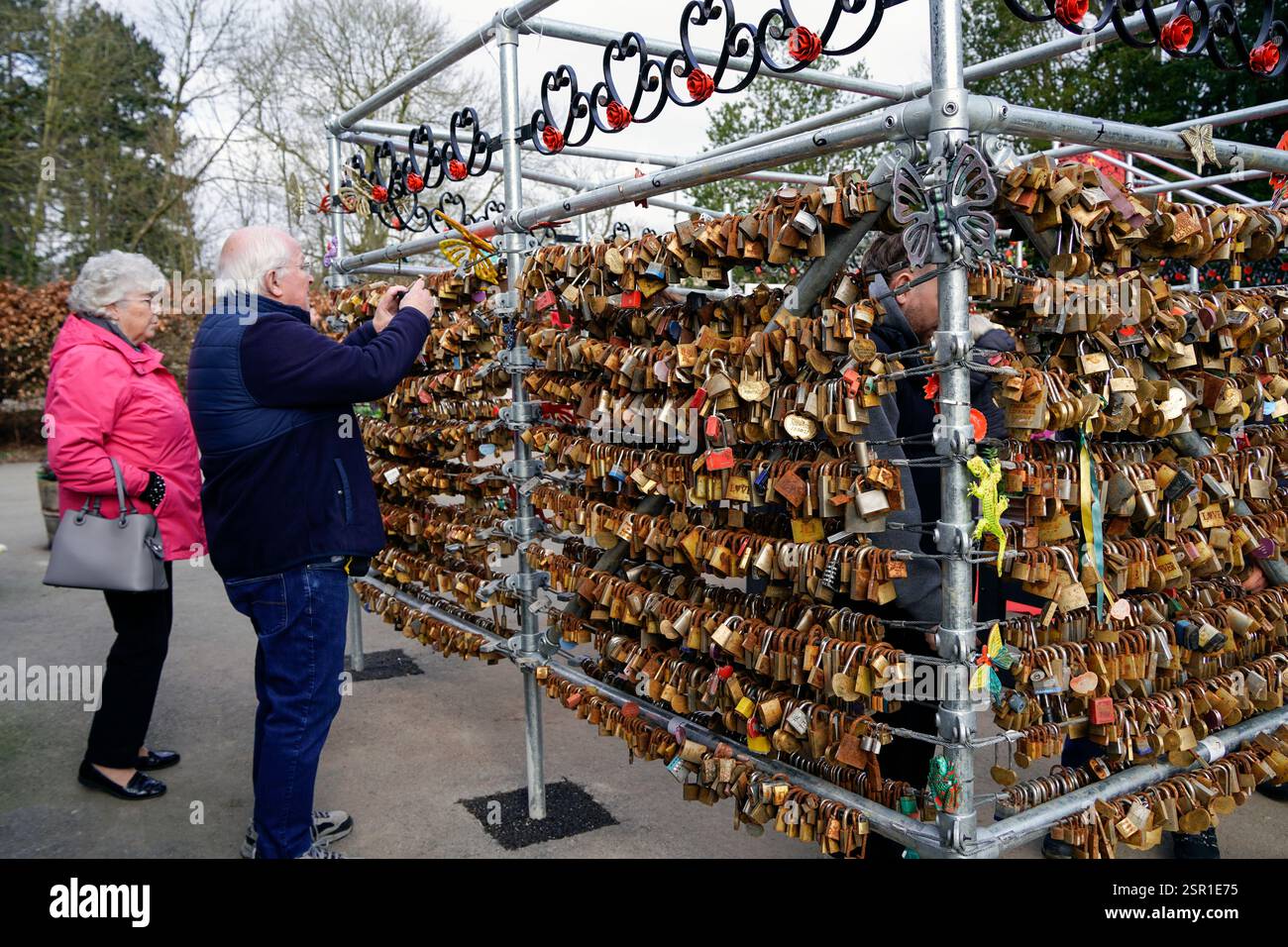 Salvaged love locks on display Thornbridge Hall Derbyshire 14th ...