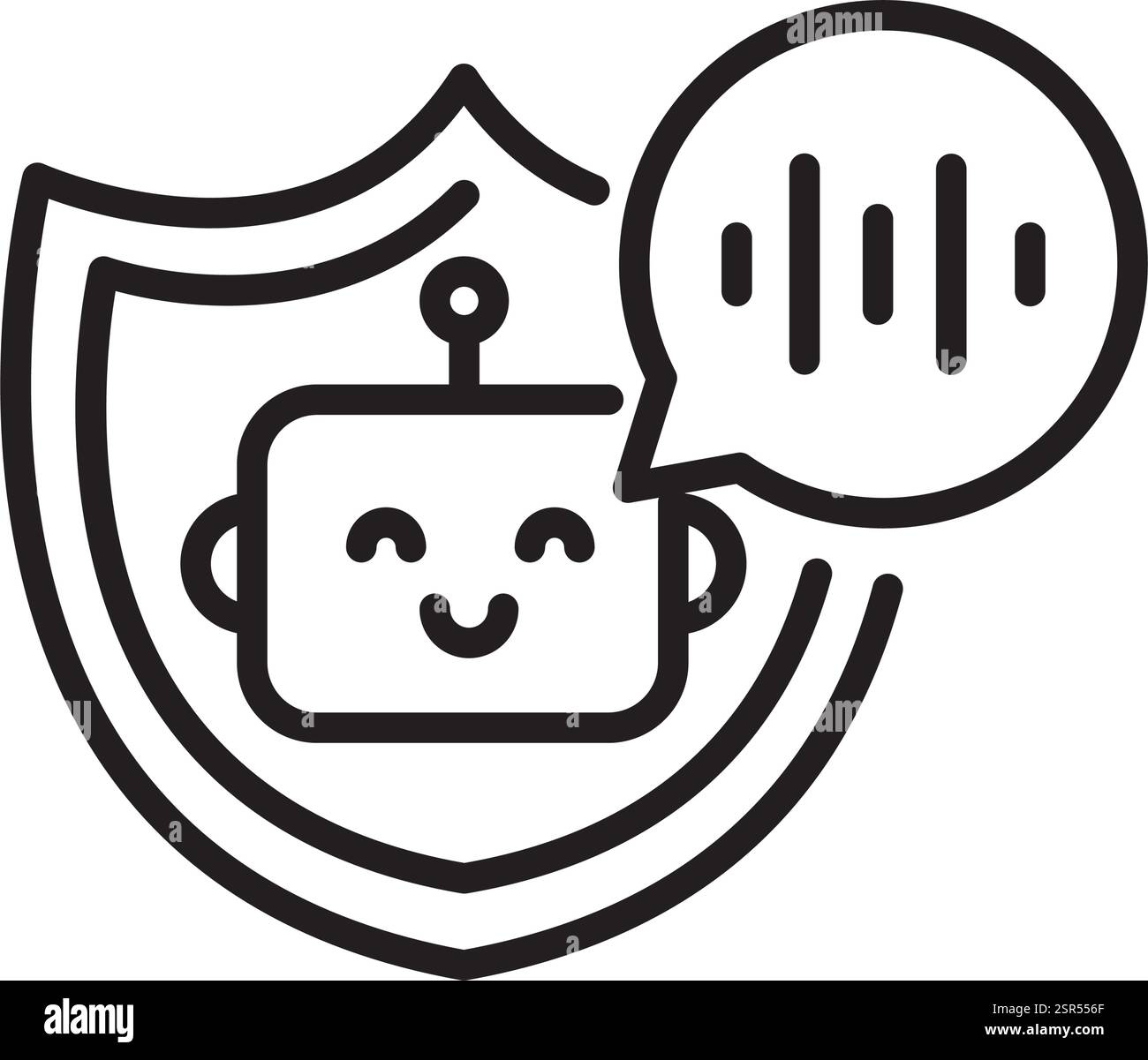 AI voice assistant security shield icon Stock Vector Image & Art - Alamy