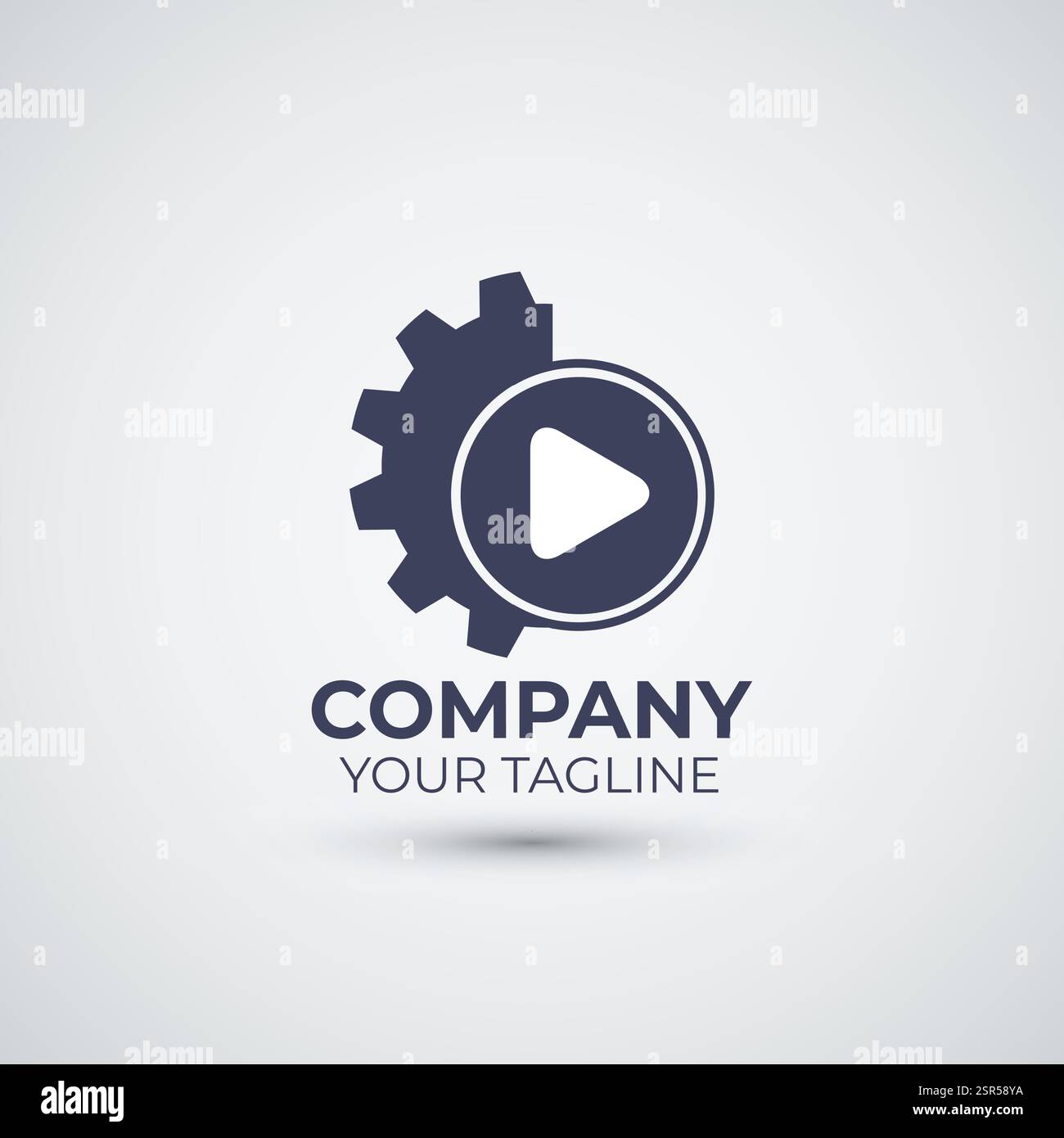 media player gear logo design icon template Stock Vector
