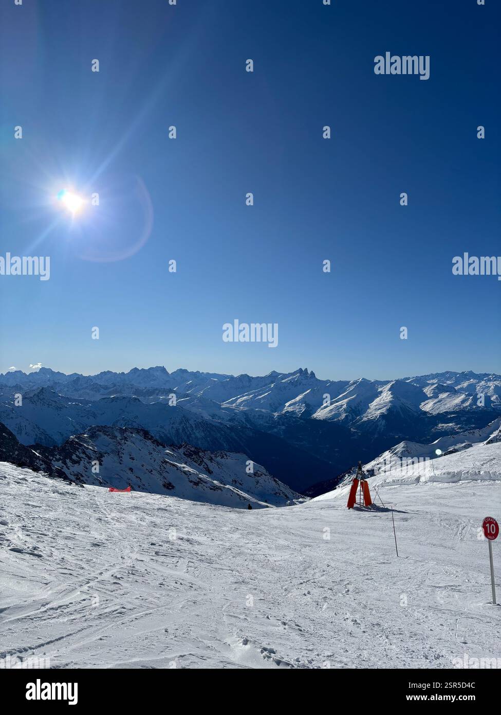 Skiing in Orelle - Smartphone Captured Stock Image