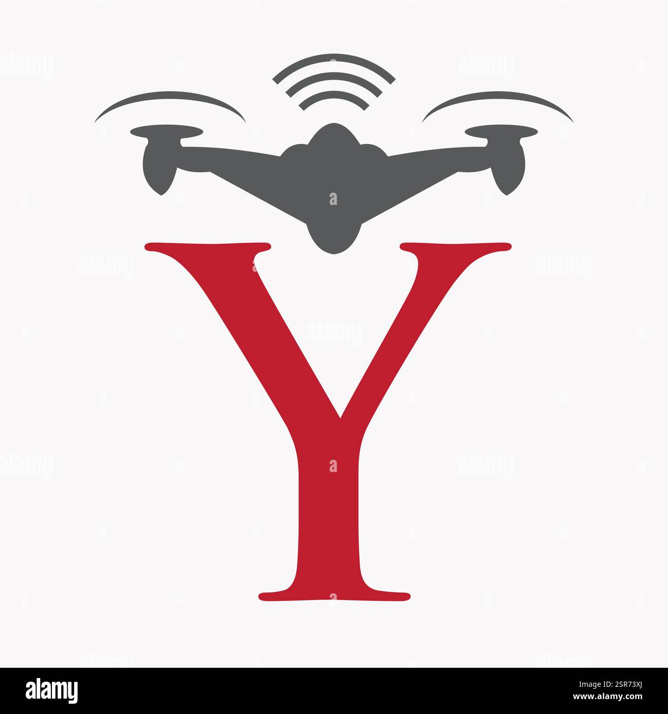 Initial Letter Y Drone Logo Design Concept For Agriculture Irrigation Sigh Vector And Template Stock Vector