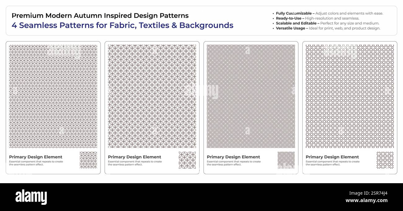 Warm & Earthy Autumn Seamless Vector Patterns – 4 Versatile Designs for ...