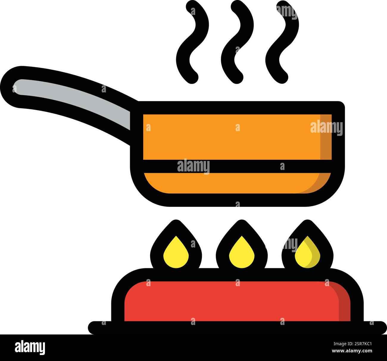 Frying Pan Vector Icon Design Illustration Stock Vector