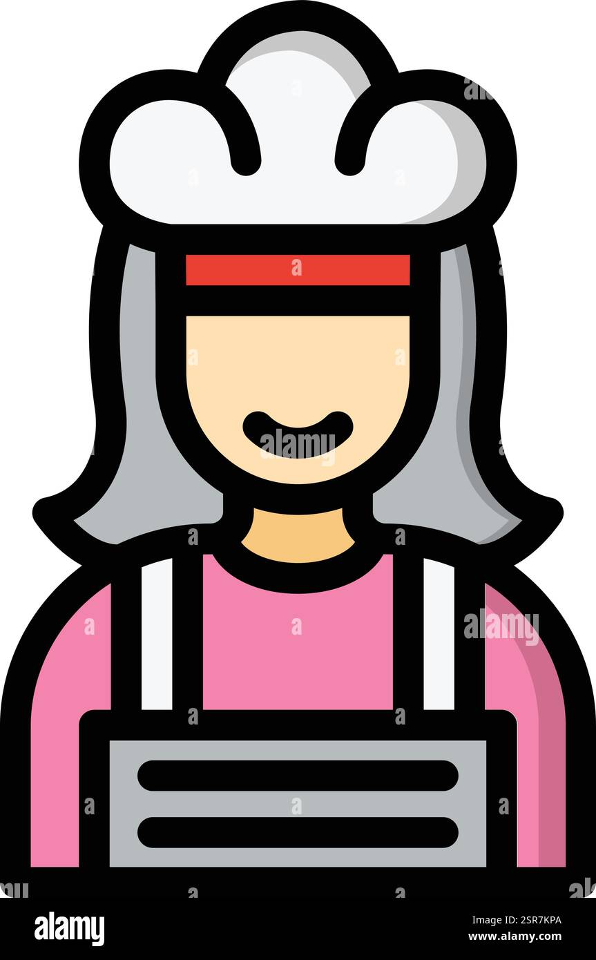Female Chef Vector Icon Design Illustration Stock Vector