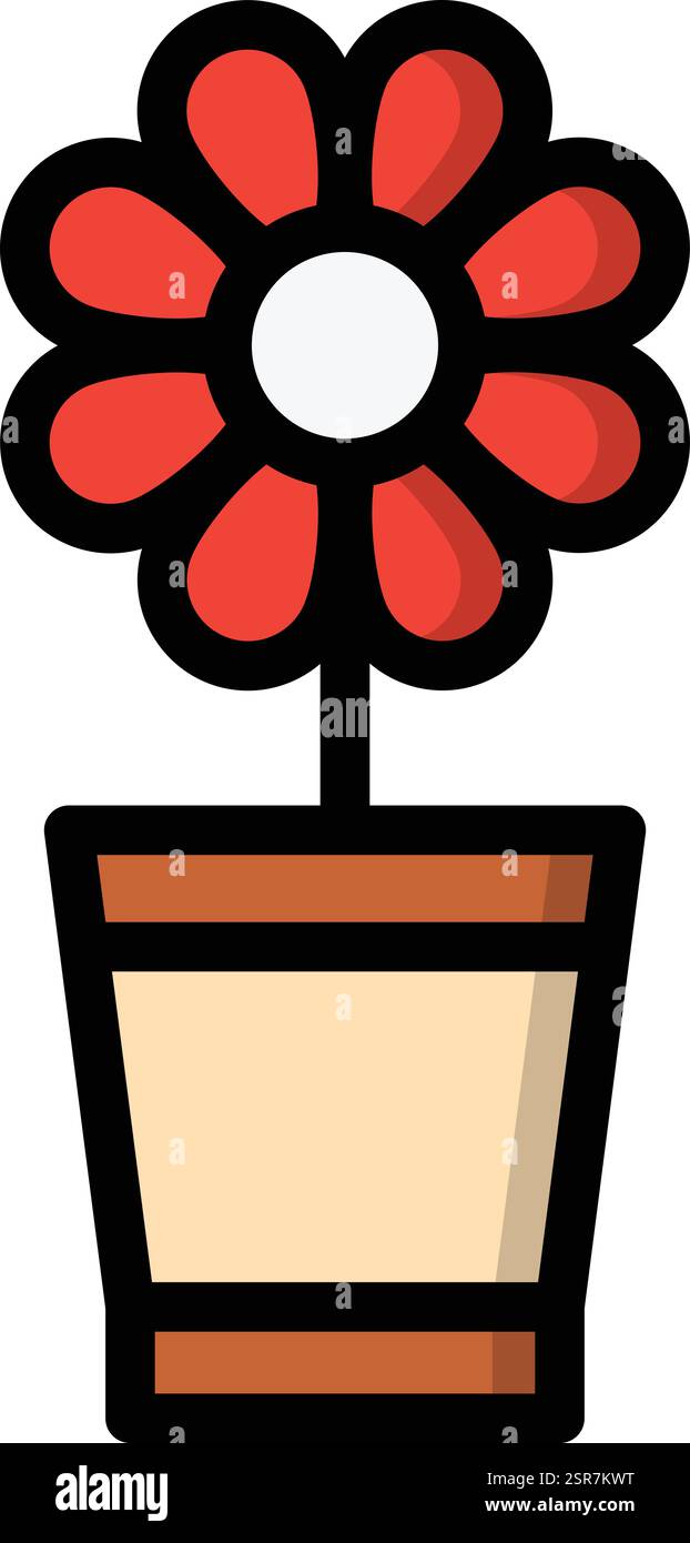 Plant Pot Vector Icon Design Illustration Stock Vector