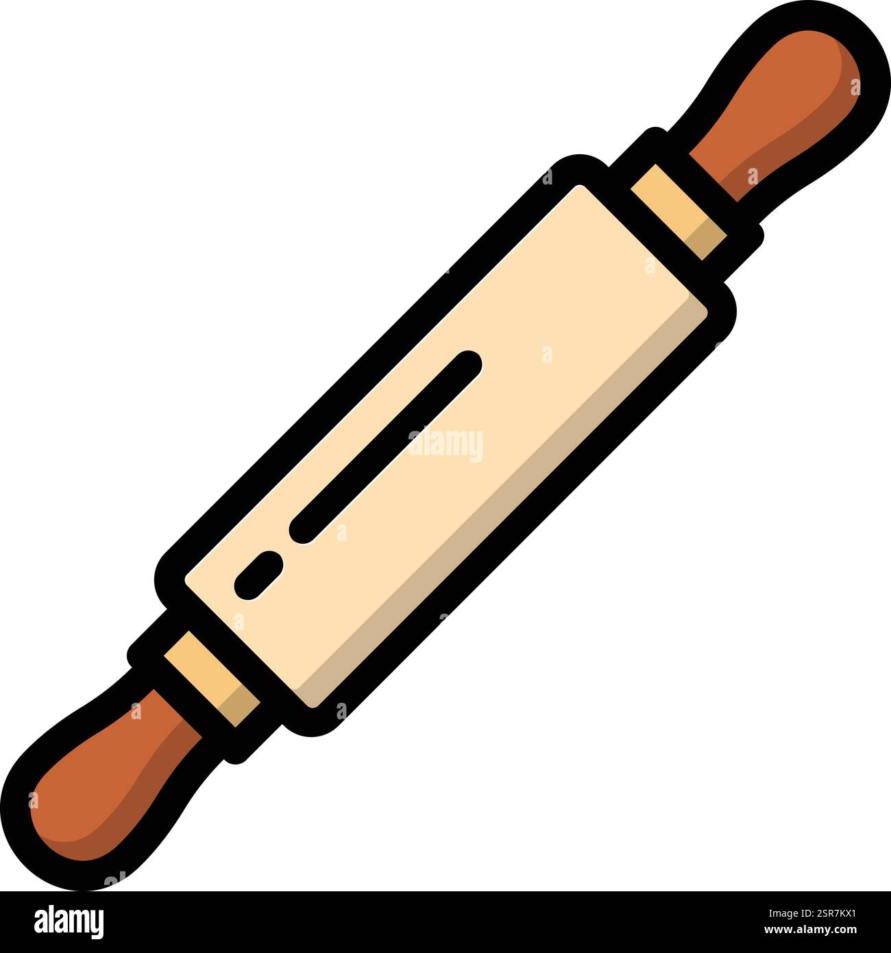 Rolling Pin Vector Icon Design Illustration Stock Vector